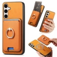 thumbnail image 1 of Phone Case for Samsung Galaxy S24 Plus, Ultra Slim Phone Grip Ring Stand PU Leather Detachable Magnetic Credit Card Holder Drop Protective Case Cover Compatible with Samsung Galaxy S24 Plus, Yellow, 1 of 6