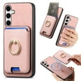 thumbnail image 1 of Phone Case for Samsung Galaxy S25 Plus, Ultra Slim Phone Grip Ring Stand PU Leather Detachable Magnetic Credit Card Holder Drop Protective Case Cover Compatible with Samsung Galaxy S25 Plus, Pink, 1 of 8