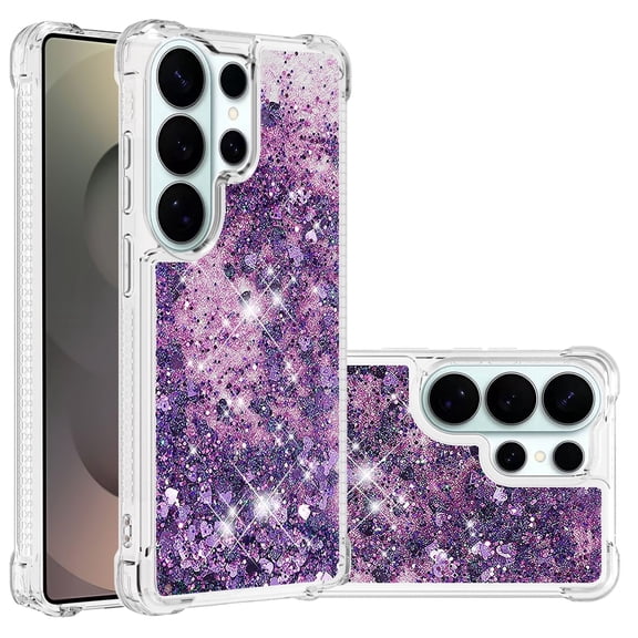 Phone Case for Samsung Galaxy S26 Ultra Cover Sparkle Glitter Floating Liquid Quicksand Shockproof Soft Silicone TPU Bumper Protective Cover, S3