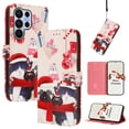 thumbnail image 1 of Phone Case for Samsung Galaxy S26 Ultra, Luxury Christmas Pattern Card Slots Cash Pocket Magnetic Clasp Full Body Protection Shockproof Kickstand Wallet Flip Case with Wrist Strap for S26 Ultra, E, 1 of 5