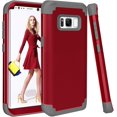 thumbnail image 1 of Phone Case for Samsung Galaxy S8 Hard Cover Shockproof Soft Silicone Bumper Hybrid Three Layer Defender Heavy Duty Protective Cell Accessories Glaxay S 8 8S Edge SM-G950U Cases Women Men Red, 1 of 13