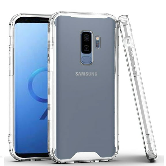Phone Case for Samsung Galaxy S9 Colored Shockproof Transparent Hard PC + Rubber TPU Hybrid Bumper Shell Slim Fit Skin Protective Cover for Galaxy S9 - Clear