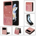 thumbnail image 1 of Phone Case for Samsung Galaxy Z Flip 5 Wallet Cover, Magnetic Closure Folio [Credit Card Holder] Bling Glitter PU Leather Shockproof Lightweight Cell Accessories Women,Rosegold, 1 of 10