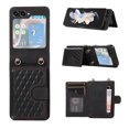 thumbnail image 1 of Phone Case for Samsung Galaxy Z Flip 6, Stylish Wallet Cover with Credit Card Holder Crossbody Strap Magnetic Closure PU Leather Drop Protective Phone Case for Samsung Galaxy Z Flip 6 - Black, 1 of 9