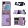 thumbnail image 1 of Phone Case for Samsung Galaxy Z Flip 7, Stylish Wallet Cover with Credit Card Holder Crossbody Strap Magnetic Closure PU Leather Drop Protective Phone Case for Samsung Galaxy Z Flip 7 - Purple, 1 of 8
