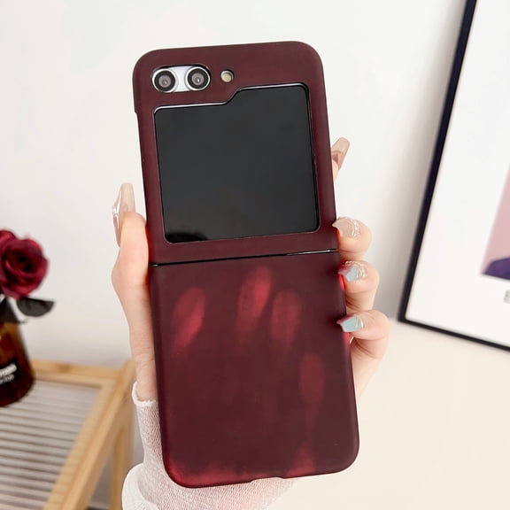 Phone Case for Samsung Galaxy Z Flip5, Military Drop Protection Shockproof Case with Color Changing Effect for Women Men, Slim Lightweight Stylish Cover for Samsung Galaxy Z Flip5, Black/Red