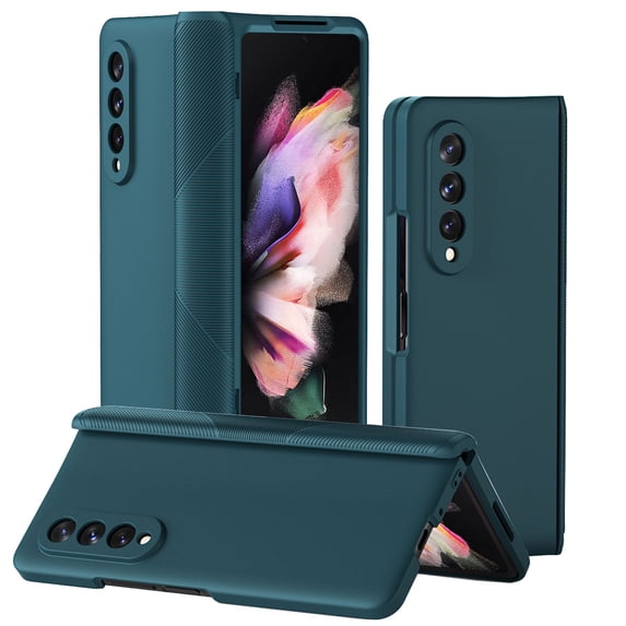 Phone Case for Samsung Galaxy Z Fold 3 5G, Z Fold 3 Case with Screen Protector Film, Drop Proof Anti-Fall Non-Slip Light Full-Body Protection Cover for Samsung Z Fold 3 5G 2021, Green