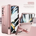 thumbnail image 1 of Phone Case for Samsung Galaxy Z Fold 4 Shockproof Cover With Camera Protector,Built-in Screen Protector 360 Full Protection with S Pen Holder Hinge Protection and Kickstand, Rosegold, 1 of 8