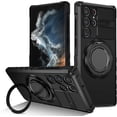 thumbnail image 1 of Phone Case for Samsung S22 Ultra Case with Ring Magnetic Fits Wireless Charger, 2 in 1 Soft TPU and Hard PC Cover Samsung Galaxy S22 Ultra Case Shockproof Rugged Black (Black), 1 of 8