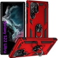 thumbnail image 1 of Phone Case for Samsung S22 Ultra Case Samsung Galaxy S22 Ultra Phone Case, Military Grade, Heavy Duty, with Ring Holder Stand, Support Magnet Car Mount for Samsung Galaxy S22 Ultra Case Red, 1 of 12