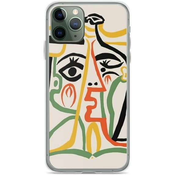 Phone Case Transparent Black Glass Womans Head Funny Absorption Compatible with iPhone 12 Pro 6.1 Inch