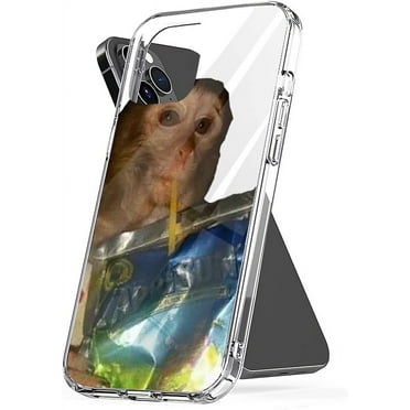 Phone Case Trendy Weird Cool Monkey Drinking Drink Compatible with iPhone 14 Pro Case Shockproof Protective TPU Phone Cover