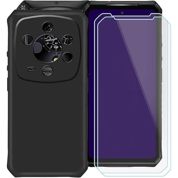 Phone Case for Ulefone Armor 28 Ultra (6.67"), with 2 x Tempered Glass Screen Protector, Ultra-Thin Black Soft TPU Bumper Anti-Scratch Shock-Proof Case for Ulefone Armor 28 Ultra - Black