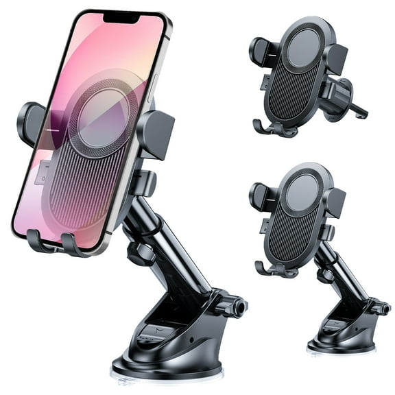 Phone Case for Universal Dashboard & Windshield Car Phone Mount Holder with Extension Arm & Adjustable Viewing Stand fit for All Phones Cover [ Black ]
