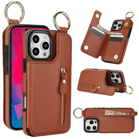 Phone Case Wallet Case for Samsung A25 PU Leather Magnetic Handbag Zipper Pocket Card Slots
