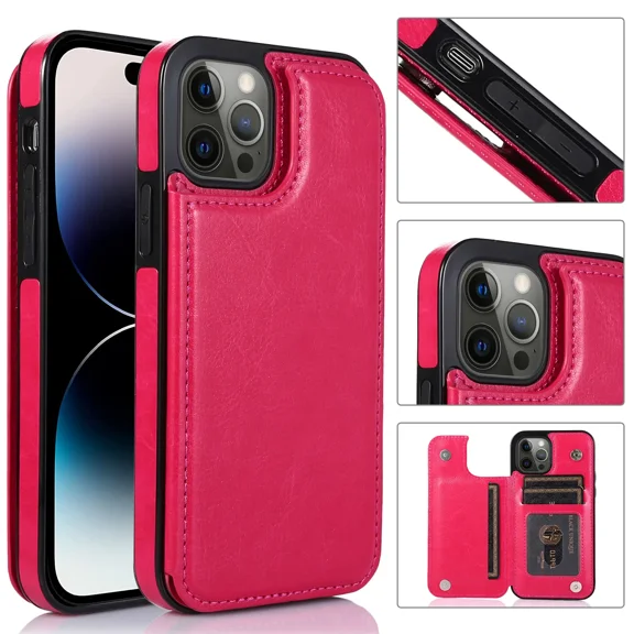 Phone Case Wallet Case for iPhone 14 plus PU Leather Magnetic Handbag Zipper Pocket Card Slots