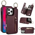 thumbnail image 1 of Phone Case Wallet Case for iphone16pro PU Leather Magnetic Handbag Zipper Pocket Card Slots, 1 of 6