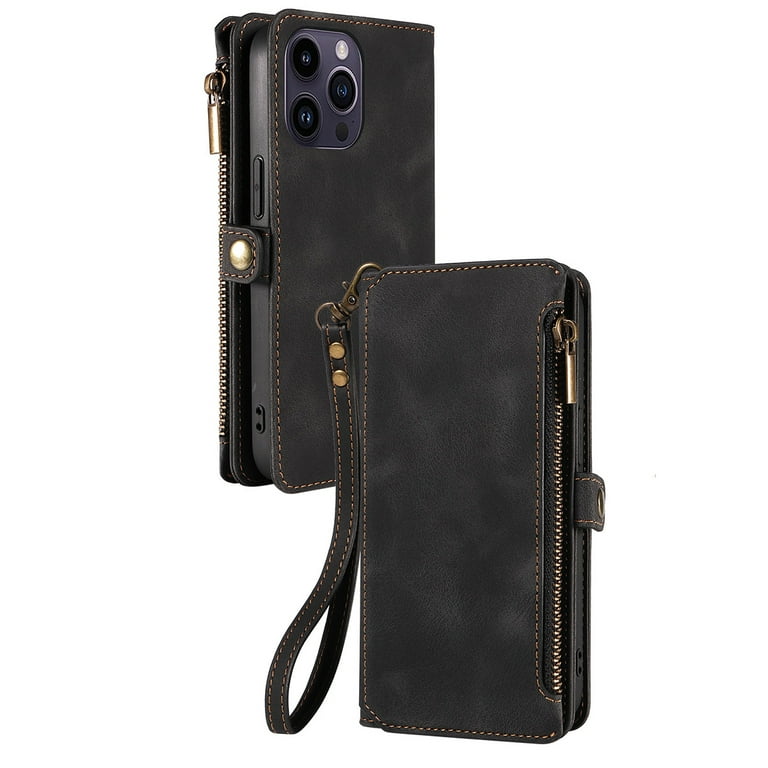 Leather Wallet Iphone Case With Wristlet Phone Case Wallet For