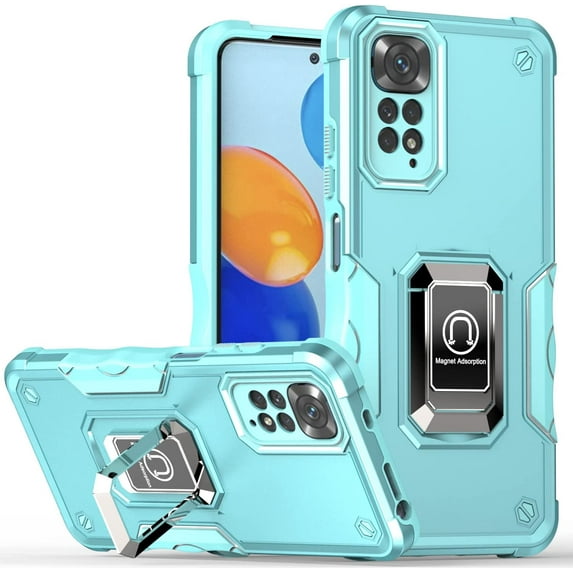 Phone Case for Xiaomi Redmi Note 11 4G (Not 5G) with Magnetic Kickstand, Military Grade Shockproof Heavy Duty Protective Phone Cover for Redmi Note 11 4G/Redmi Note 11S 4g JQ Green