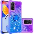 thumbnail image 1 of Phone Case for Xiaomi Redmi Note 11 Pro 5G/4G, Shiny Bling Quicksand Effect TPU Bumper Case with Four Corners Protection Cover for Redmi Note 11 Pro 5G/4G, Purple Blue, 1 of 14