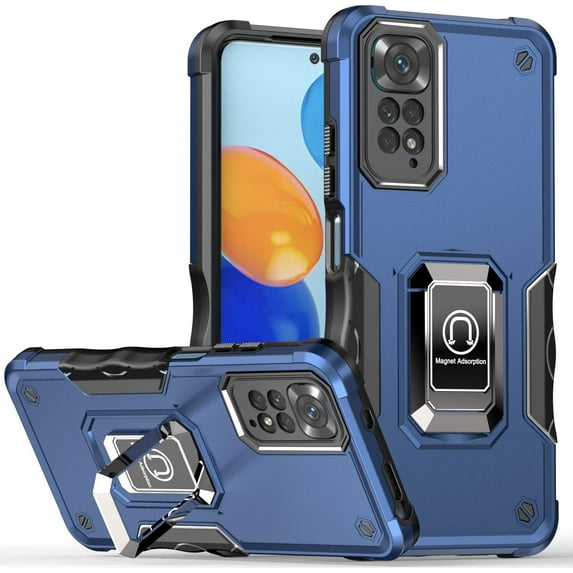 Phone Case for Xiaomi Redmi Note 11 Pro with Magnetic Kickstand, Military Grade Shockproof Heavy Duty Protective Phone Cover for Xiaomi Redmi Note 11 Pro+ JQDark Blue