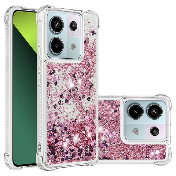 Phone Case for Xiaomi Redmi Note 13 Pro 5G Cover Sparkle Glitter Floating Liquid Quicksand Shockproof Soft Silicone TPU Bumper Protective Cover for Xiaomi Redmi Note 13 Pro 5G Case
