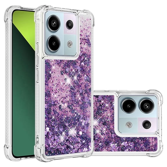 Phone Case for Xiaomi Redmi Note 13 Pro 5G Cover Sparkle Glitter Floating Liquid Quicksand Shockproof Soft Silicone TPU Bumper Protective Cover for Xiaomi Redmi Note 13 Pro 5G Case