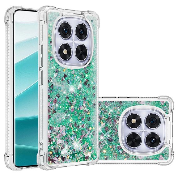 Phone Case for Xiaomi Redmi Note 14 Pro Plus/Redmi Note 14 Pro 5G Cover Sparkle Glitter Floating Liquid Quicksand Shockproof Soft Silicone TPU Bumper Protective Cover Case, S7