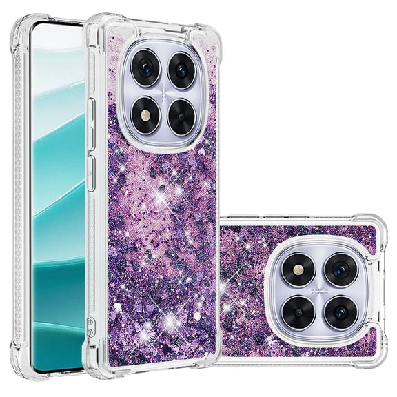 Phone Case for Xiaomi Redmi Note 14 Pro Plus/Redmi Note 14 Pro 5G Cover Sparkle Glitter Floating Liquid Quicksand Shockproof Soft Silicone TPU Bumper Protective Cover Case, S3