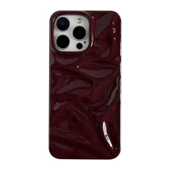 Phone Case for 16/17 Pro Case,Solid Color Water Ripple Wave Pattern Pleated Phone Case