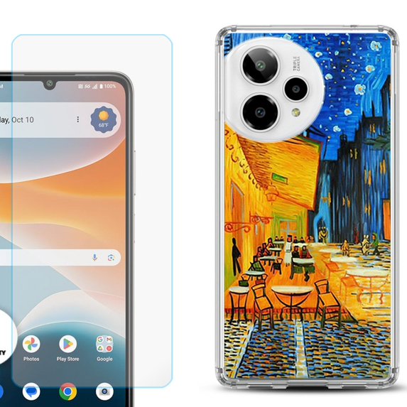 Phone Case for ATT Motivate Pro 2, with Screen Protector, by OneToughShield - Cafe Terrace