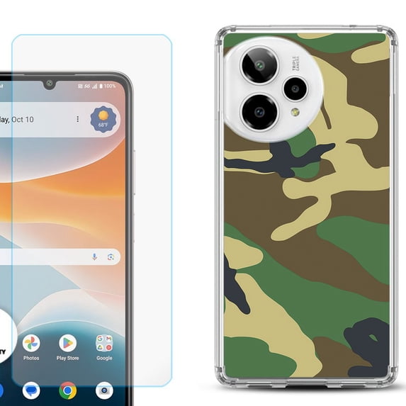 Phone Case for ATT Motivate Pro 2, with Screen Protector, by OneToughShield - Camo Green