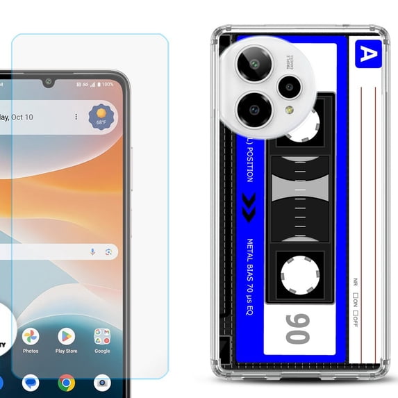 Phone Case for ATT Motivate Pro 2, with Screen Protector, by OneToughShield - Cassette Blue