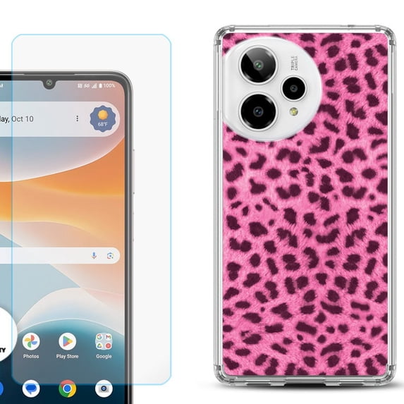 Phone Case for ATT Motivate Pro 2, with Screen Protector, by OneToughShield - Cheetah Pink