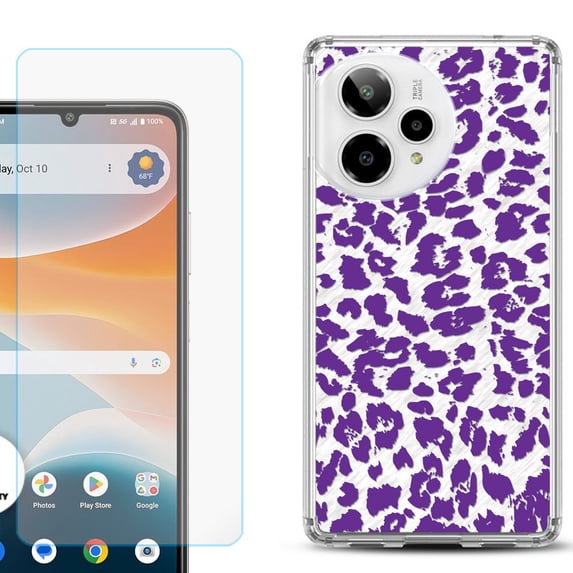 Phone Case for ATT Motivate Pro 2, with Screen Protector, by OneToughShield - Cheetah Purple