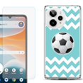 thumbnail image 1 of Phone Case for ATT Motivate Pro 2, with Screen Protector, by OneToughShield - Chevron/Soccer, 1 of 5