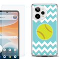 thumbnail image 1 of Phone Case for ATT Motivate Pro 2, with Screen Protector, by OneToughShield - Chevron/Softball, 1 of 5