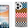 thumbnail image 1 of Phone Case for ATT Motivate Pro 2, with Screen Protector, by OneToughShield - Colorful Checker, 1 of 5