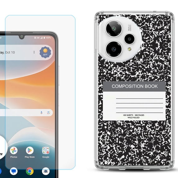 Phone Case for ATT Motivate Pro 2, with Screen Protector, by OneToughShield - Composition Book