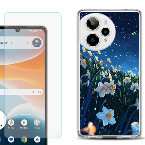Phone Case for ATT Motivate Pro 2, with Screen Protector, by OneToughShield - Daffodils Night
