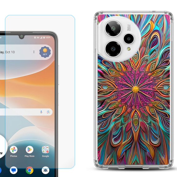 Phone Case for ATT Motivate Pro 2, with Screen Protector, by OneToughShield - Doodle Art
