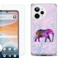 thumbnail image 1 of Phone Case for ATT Motivate Pro 2, with Screen Protector, by OneToughShield - Elephant /Polygon, 1 of 5