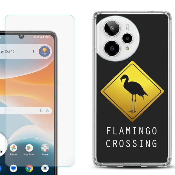 Phone Case for ATT Motivate Pro 2, with Screen Protector, by OneToughShield - Flamingo