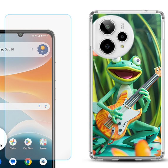 Phone Case for ATT Motivate Pro 2, with Screen Protector, by OneToughShield - Frog Guitar