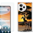 thumbnail image 1 of Phone Case for ATT Motivate Pro 2, with Screen Protector, by OneToughShield - Giraffe Sunset, 1 of 5