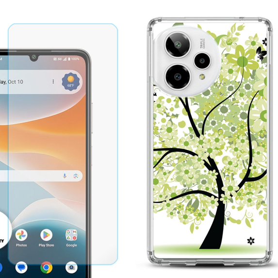 Phone Case for ATT Motivate Pro 2, with Screen Protector, by OneToughShield - Green Tree