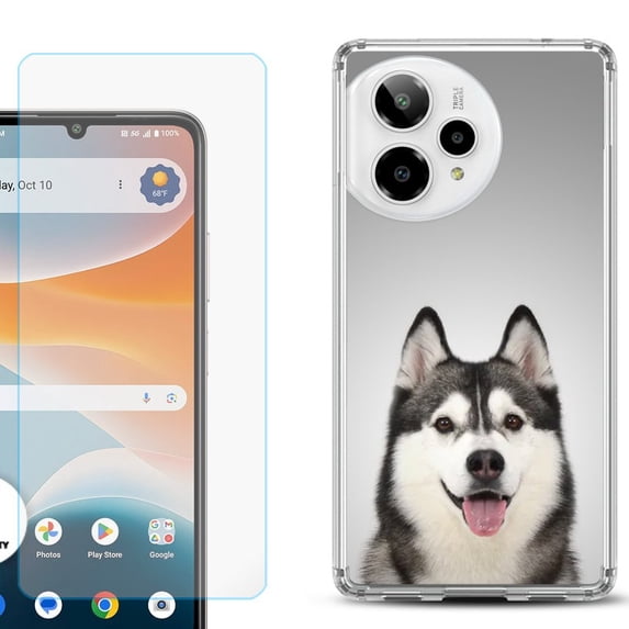 Phone Case for ATT Motivate Pro 2, with Screen Protector, by OneToughShield - Husky Face