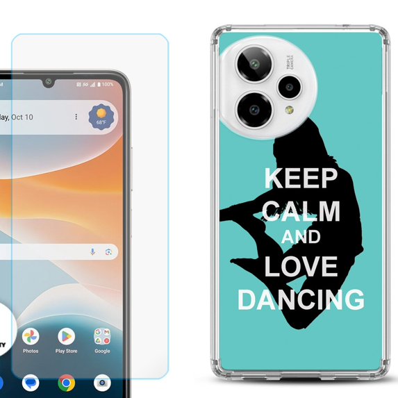 Phone Case for ATT Motivate Pro 2, with Screen Protector, by OneToughShield - Keep Calm / Dancing