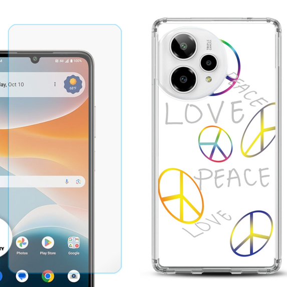 Phone Case for ATT Motivate Pro 2, with Screen Protector, by OneToughShield - Love/Peace