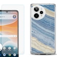 thumbnail image 1 of Phone Case for ATT Motivate Pro 2, with Screen Protector, by OneToughShield - Marble/ Marina Blue, 1 of 5